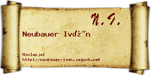 Neubauer Iván névjegykártya